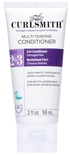 Curlsmith Multi-Tasking Conditioner - Après-shampoing 3-en-1 : rinçable, sans rinçage ou masque profond, riche en protéines, pour tous types de boucles, végan et non testé sur les animaux (2 fl oz)