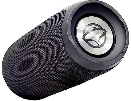 Manta Tragbarer Musikbox Bluetooth Lautsprecher USB 2x5W – IPX4 Wasserdichter - Boombox FM/USB/Micro SD-Karte/AUX-in - Speaker Bluetooth - Super Bass - Schwarz - SPK130GO-BK