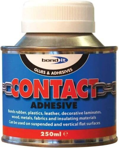 Bond It Contact Adhesive Solvent Based High Grab Neoprene Glue 250ml/500ml/1/5L Bonding Cork Leather Rubber Metals Wood (250ml)