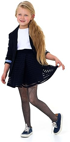 LORES Collant A Rete Per Bambini Ragazze Colori Solidi Elegante Casual Confortevole Balletto Cosplay Costume di Halloween Danza Collant Scuola di Pizzo, Nero 9/10 anni (134-140 cm)
