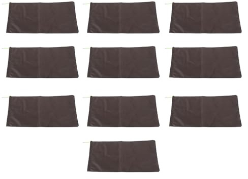 Tyenaza 10 Piezas 25 x 50 CM Barreras de inundación, Sacos de Arena contra Inundaciones, Bolsas de Arena Sin Arena con Cordón, Bolsas de Arena Reutilizables, para Garajes, Casas, Sótanos(Marrón)