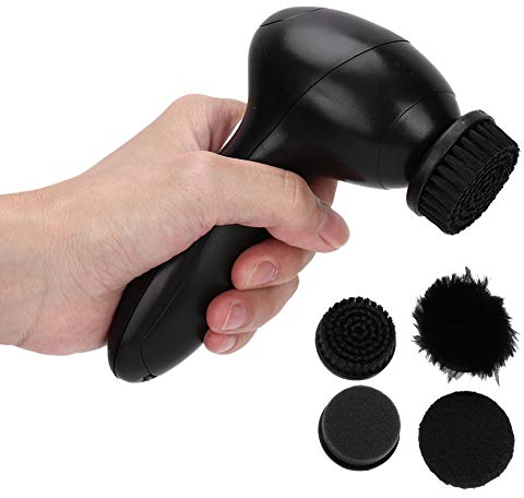Electric Shoe Shine Kit with 4 Brush Heads, Handheld Wireless Leather Care Kit, Electric Shoe Brush Polisher for Boots, Shoes, Bag, Sofa, Leather Care