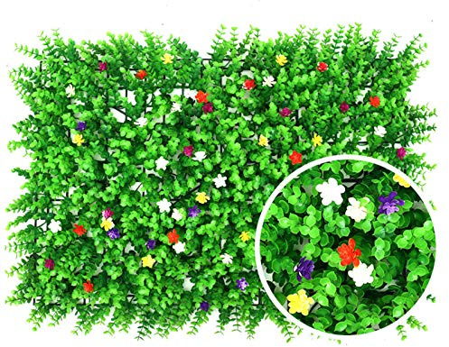 Estera de seto de boj Artificial para Pared, 8 Piezas, Paneles de vegetación de Alta Densidad con protección UV, Pared de seto de Fondo, Planta de seto de boj Artificial, Panel de boj para e