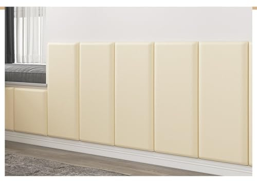 Upholstered Wall Panels Self-Adhesive Wall Stickers, Anti-Collision Headboard Decoration Padding for Playroom Bedroom(Winter White,70x23cm-4pcs)