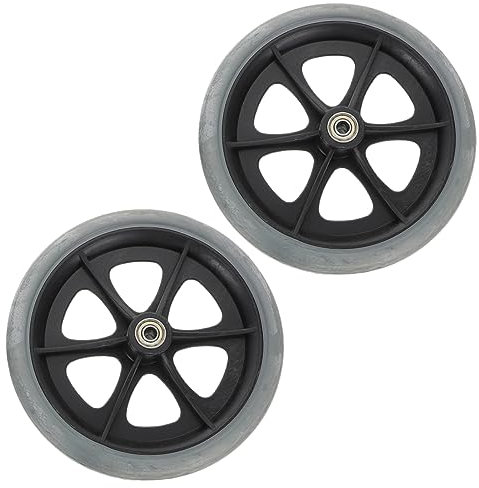 NUOBESTY 2pcs 8 Inch Wheelchair Wheels Front Drive Replacement Parts Walker Wheels Gray Small Front Casters for Mobility Aids