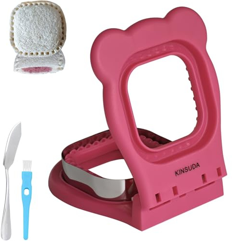 Pocket Sandwich Maker, Square Sandwich Cutter and Sealer(3.7Cutting Diameter)- BPA-Free & Dishwasher Safe, Kid-Friendly for Breakfast/Lunchboxes, Easy-to-Use for Boys & Girls(Fuchsia, Square)