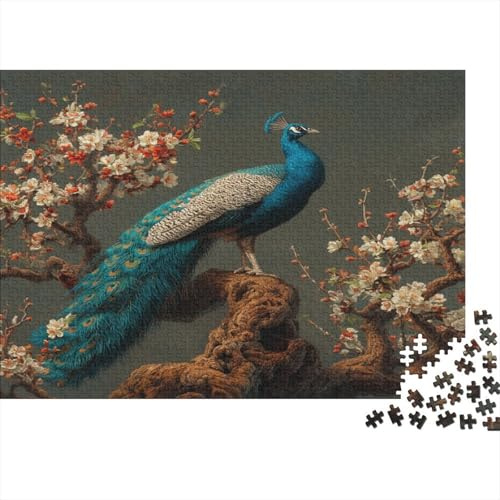 Peacock Perched on An Ancient Apricot Tree Puzzle 1000pcs (75x50cm) Puzzles, Die Für Erwachsene Und Personen Ab 14 Jahren Geeignet Sind
