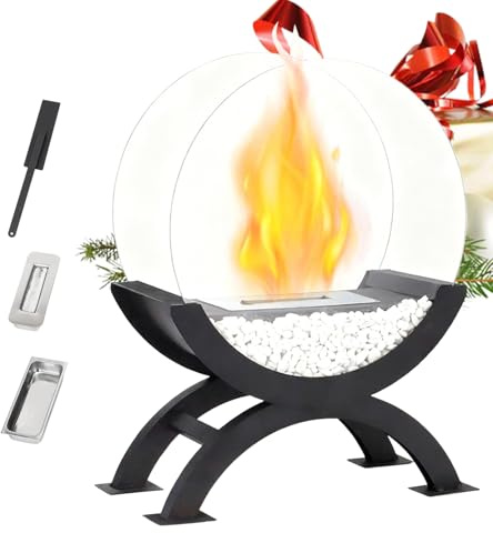 SVCEQZE Braciere Da Tavolo - Caminetto Riutilizzabile Portatile E Smontabile - A Alcol Con Pietra Del Focolare,per Giardino Prato Interno Esterno Comodino Balcone Camera da Picnic Soggiorno