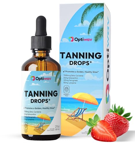 Sunless Tanning Drops to Drink - Drinkable Self Tan for Glow & Natural Radiant Skin Tone - Drinking Melanin Oral Liquid Tanner for Face Body Suitable for All Skin Types - Vegan Sugar Free