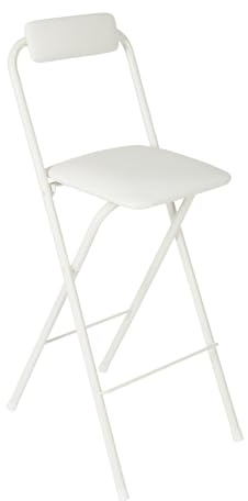 Fällbar pall med hög rygg 70 cm hög 125 kg kapacitet bärbar för inomhus/utomhusbruk idealisk för kök caféevenemang och camping - och platsbesparande design