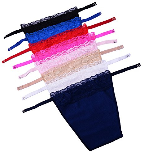 YEKEYI Lot de 8 éléments pour femme en dentelle à clipser - Bleu - Taille Unique