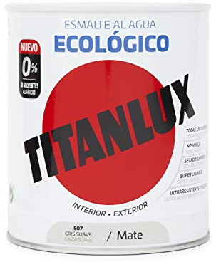 Titanlux Esmalte Ecológico Acrílico Mate 750 ml (Gris Suave 0507)