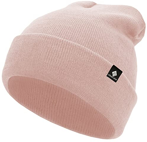 urban ace | Kinder Mütze, Haube | 100% Baumwolle | weich & leicht | Jungen Mädchen | weicher Stoff, dicht | optimale Passform, lang o. kurz tragbar (Rose)