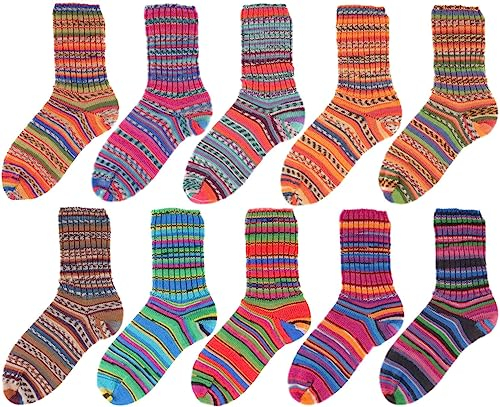 SUPERGARNE Sockenwolle Aktiv 4-fädig – 1000 g (10x100g), Strapazierfähig, Maschinenwaschbar, Made in Italy, Ideal für Socken und Strickprojekt (Peru)