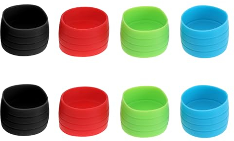 eMagTech 4 Paar Fahrrad Lenkerband Haltering Fahrrad Radfahren Lenker Befestigungsschlaufen für Mountainbike Rennrad Griff Griff Silikon Ring Hülse 122-SG