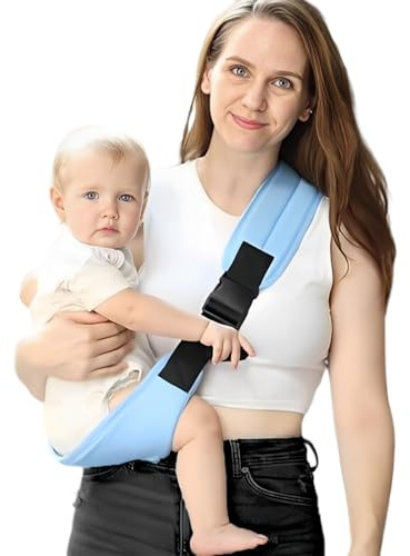 NJCXOLA Kindertrage seitlich Babytragetuch Trage Baby, Babytrage seitlich, Kleinkind trage mit Rutschfestem Hüftsitz, Seitliche trage kleinkind - Blau