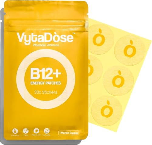 Vytadose Topical Energy Parches para el estado de ánimo, energía y cognición, parches de cafeína natural, respetuosos con la piel, resistentes al agua, 30 unidades
