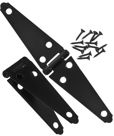 HIAKDOFT 2pezzi Cerniere Decorative Per Porte in Acciaio Zincato Cerniere Per Cancelli Resistenti Con Vite Filo Per Porte Di Fienili e Recinzioni in