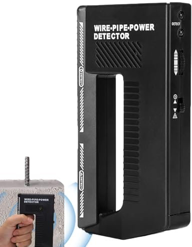 Détecteur de fils dans les murs - Haute sensibilité réglable - Détecteur mural - Alarme visuelle sonore - Détecteur de broches multifonction - Localisateur de fil pour bois, métal et fils CA