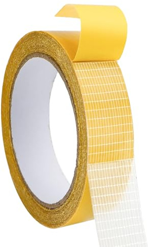 leruiyezs 2,5cm x 10m Ruban En Tissu Double Face Lourd Adhésif Résistant Double Face Pour Tissu Sans Couture Pour Ourlet Facile Sans Couture Rideaux Pantalons Vêtements Fixation Tapis Artisanat Maison