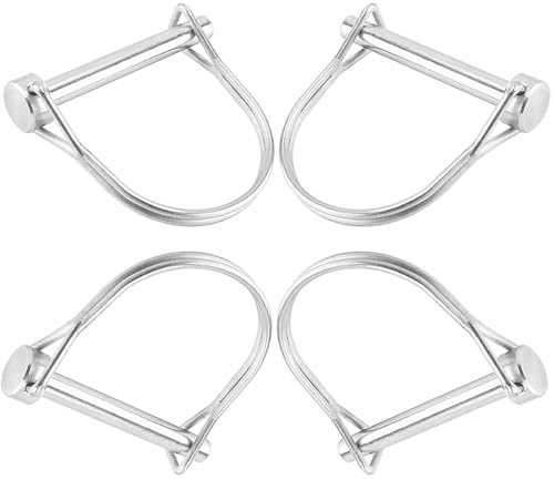 4 goupilles de sécurité, Goupille pliante 6 x 60 mm, goupille d'embrayage en forme de D, boulons de sécurité en acier à ressort, avec goupille de sécurité de verrouillage pour remorque de ferme, ferme