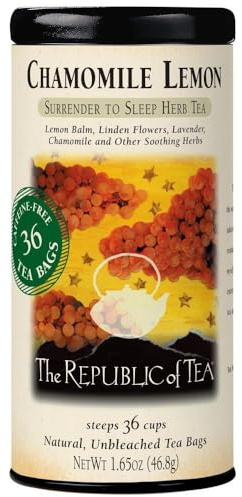 The Republic of Tea – Chamomile Lemon Herbal Tea, 36 Tea Bags, Herbal Blend, Caffeine Free, Gluten Free