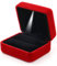 GBYAN Velvet Ring Box mit LED Licht Schmuck Display Geschenkbox für Ehe, Verlobung, Hochzeit (rot)