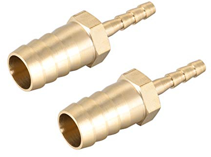 sourcing map Messing Reduzierstück Widerhaken Schlauchanschluss Verbindungsstück Adapter 12mm x 4mm Widerhaken (2 Stück)