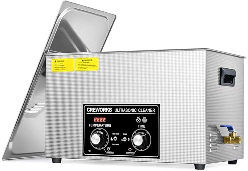 CREWORKS Ultraschallreinigungsgerät Edelstahl 30L Ultraschallreiniger 600W mit Heizung Timer Degas & Soft-Modus für Zahnprothesen Schmuck Brillen Uhren Gläser Ultraschall-Reinigungsgerät mit Knöpfen