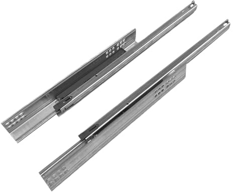 Par de guías cajón, guías suaves invisibles tipo cuadro de extracción parcial y cierre suave suave - Recambio muebles baño compatible con Lestro-Merlin, Ikea - (300 mm)