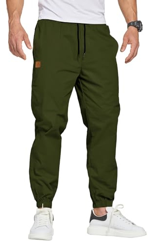 ZOXOZ Pantalon Cargo Homme Coton Pantalon de Travail Homme Pantalon Chino Homme Jogging Sport Pantalon Slim Fit Casual Sweatpants Loisirs avec Poches Vert Armée 3XL