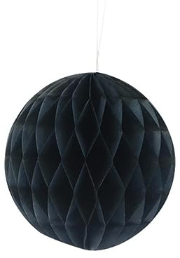 Lanterna a sfera a nido d'ape in carta, matrimonio, compleanno, decorazione per bambini, doccia, palla a nido d'ape, decorazione a sfera floreale-nero, 4 pollici