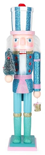MicoSim Christmas Nutcracker Decor,15 Wooden Nutcracker Decorations,Collects Nutcracker Ornament for Festival Party Outdoor Xmas Gifts (Blue Christmas Tree)…
