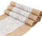 Yearninglife Jute Tischläufer mit Spitze, 30CMx10M, Retro-Rustikal, Beige, Spitze in der Mitte