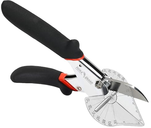 Flora Guard Tijera de bisel, tijera angular para corte preciso en plástico, goma, madera, ajustable de 45 a 135 grados