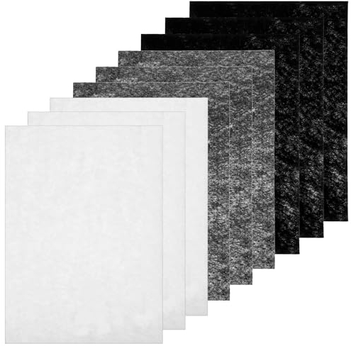 Giantree 9 Pcs Felt Fabric Sheet for Crafts, 11.8 x 7.9 Soft Craft Felt Fabric Squares for Sewing Patchwork Decoration Embroidering Book DIY Craft Felt (Black, Gray, White)