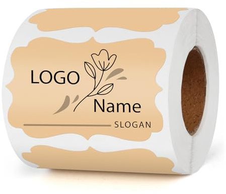 YIKIADA Etichette Termiche Khaki 50 X 76 MM Vinile Autoadesivo Rotolo Etichetta Indirizzo Regalo adesive Impermeabile Stampante Labels San Valentino per Matrimonio Anniversario Logo 500 pz.