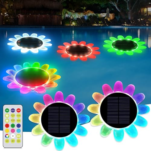 Iluminación solar para piscinas, lámparas flotantes, iluminación LED para piscinas, accesorios para piscina, luz de agua, lámpara solar decorativa para piscina, estanque, jardín, árbol, flores (2