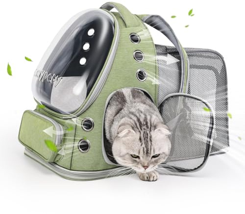 Cawypety Expandable Cat Backpack Large Space Cat Bubble Backpack Carrier