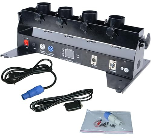 Máquina de confeti profesional, lanzador de confeti eléctrico con control remoto, máquina de confeti de 4 disparos para DJ, fiestas, discotecas, bodas y escenarios