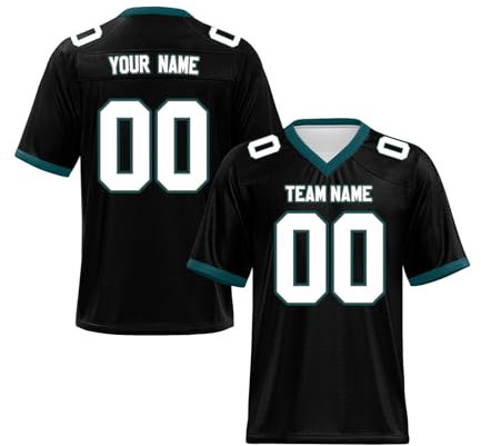 EZJOBLA Personalisierte Fußball-Trikots für Herren Personalisiertes Trikot Personalisierbar American Football Trikots hinzufügen Teamnamennummer Damen Jugend A26