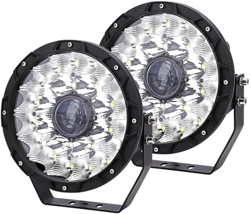 Faro de trabajo LED de 9 pulgadas, 130 W, redondo, proyector LED, coche, 12 V, 24 V, impermeable, IP67, foco de largo alcance, LED, 6000 K, luces de trabajo, lámpara para tractor 4 x 4 Offroad camión