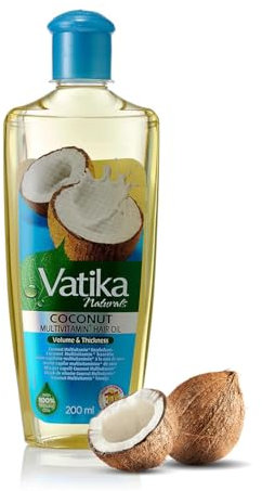 Vatika Naturals Coconut Enriched Hair Oil 100% Natural Oils Unique Formulation For thick, Voluminous Hair 200 ml (Pack of 1)