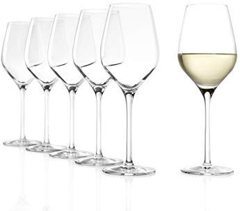 Stölzle Lausitz Weißweingläser Exquisit Royal 6er-Set 350 ml – Edle Weingläser ideal auch für leichte Rotweine & Rosé – Hochwertiger Weißweinkelch aus Kristallglas – Spülmaschinenfest &Made in Germany