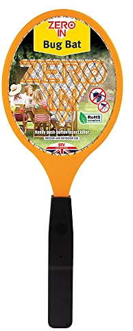 Zero In Bug Bat Battery Powered Kills Flying Insects on Contact, Suitable for Indoor and Outdoor Use, Color Assorted, (Packaging May Vary)