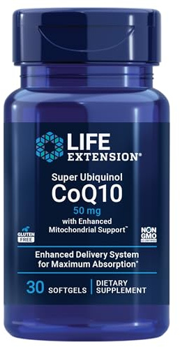 Life Extension Super Ubiquinol CoQ10 med utökad mikrondriellt stöd, 50 mg - 30 kapslar