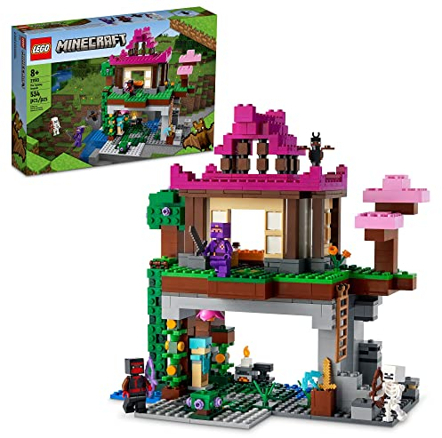 LEGO Minecraft The Training Grounds 21183 Building Kit; Minecraft House Dojo and Cave Toy with Iconic Characters – a Ninja, Rogue, Skeleton and a Bat; Great Gift for Kids Aged 8+ (537 Pieces)