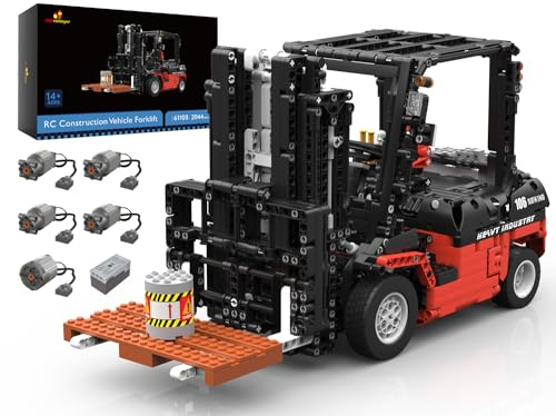 JMBricklayer Technik Gabelstapler Bausteine, 61103 Technic Auto klemmbausteine mit 2.4Ghz RC Ferngesteuert, Baufahrzeuge Modellbausatz Geschenk für Erwachsene und Jungen