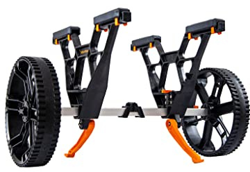 YakAttack TowNStow Bunkster Kayak Cart | Adjustable Dolly for Canoe & SUP Transport | Heavy Duty Carrier - Orange | 450 lb Capacity | Quick Collapse Design | 12” Wheels | No Tools Required
