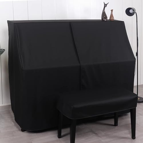 Mavcobo Leder-Klavier Abdeckung vollständige staubdichte Klavierverkleidung passend für Klaviere in Standardgröße (einschließlich Bankabdeckung)(A,155 * 40 * 124cm)
